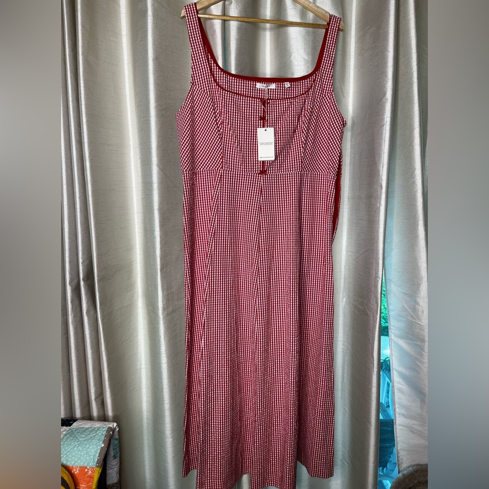 Doen Red Gingham Sleeveless Dress